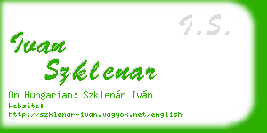 ivan szklenar business card